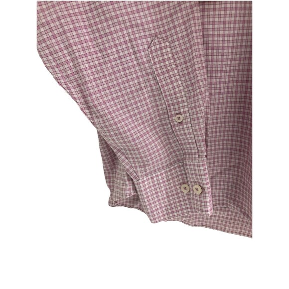 Men's Untuckit Button Down Shirt 3XL Gingham Plaid Pink White Long Sleeve - Picture 4 of 6